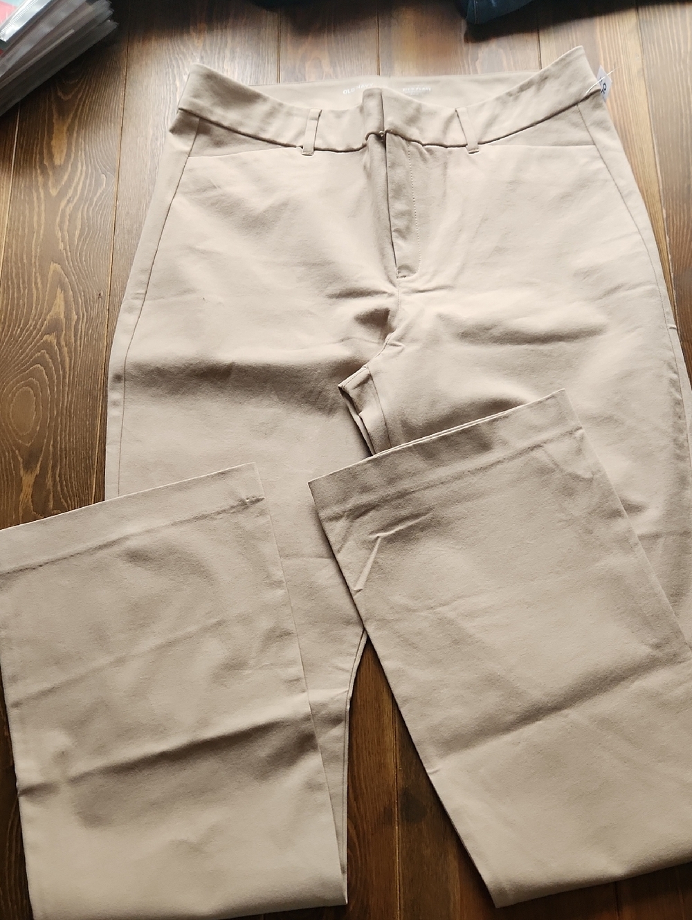 NWT Old Navy Beige Khaki High Rise Pixie Flare Women's Pants Sz 14 Tall